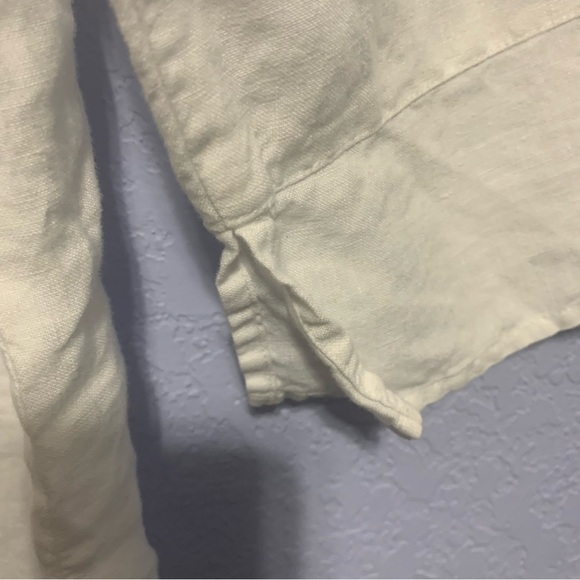 Eileen Fisher White 100% Linen Top - Picture 5 of 6